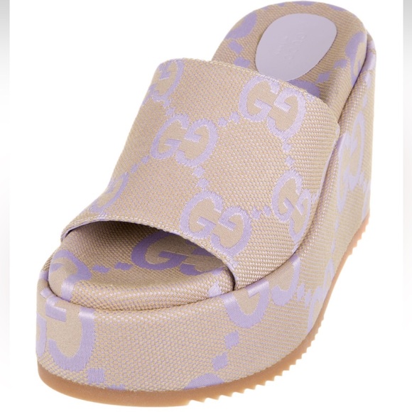 Gucci canvas, platform, sandals, NWT - Picture 1 of 9